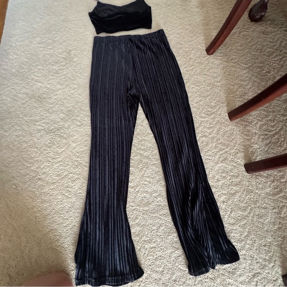 Wild Fable SET Black Velvet Pants & Crop Top NEW - Picture 14 of 17